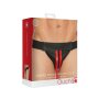 Shots Leder Slip mit Reißverschluss Jock rot S/M - L/XL