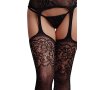 Suspender Rhinestone Bodystocking - Black Onesize - Queensize
