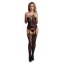 Suspender Rhinestone Bodystocking - Black Onesize - Queensize