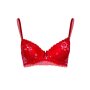 Demi bra with floral lace Red - 75C - 85D