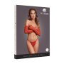 Le Dèsir Schimmernde Opernhandschuhe Red/Gold Glitter Onesize - Queensize