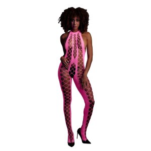 Shots Ouch! UV-Neon Bodystocking pink Onesize - Queensize