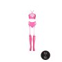 Shots Ouch! UV-Neon Zweiteiler mit Crop Top und Strümpfen pink Onesize - Queensize