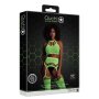Shots Ouch! UV-Neon Zweiteiler mit Crop Top und Strümpfen grün Onesize - Queensize