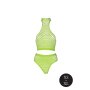 Shots Ouch! UV-Neon Crop Tank Top und Slip mit hoher Taille grün Onesize - Queensize