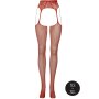 Fishnet and Lace Garterbelt Stockings Red  Onesize - Queensize