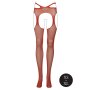 Suspender Pantyhose with Strappy Waist Red Onesize - Queensize