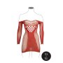 Long-Sleeved Net Mini Dress Red Onesize - Queensize