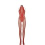 Fishnet and Lace Bodystocking Red Onesize - Queensize