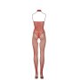 Fishnet and Lace Bodystocking Red Onesize - Queensize