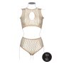 Duo Net Key-Hole Bra Set - Beige Onesize - Queensize