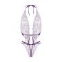 Christine Lace open crotch body Renee- purple S/M - L/XL
