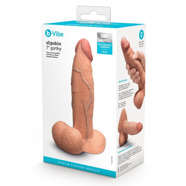B-Vibe Slipskin Breiter Dildo Beige 17,8 cm