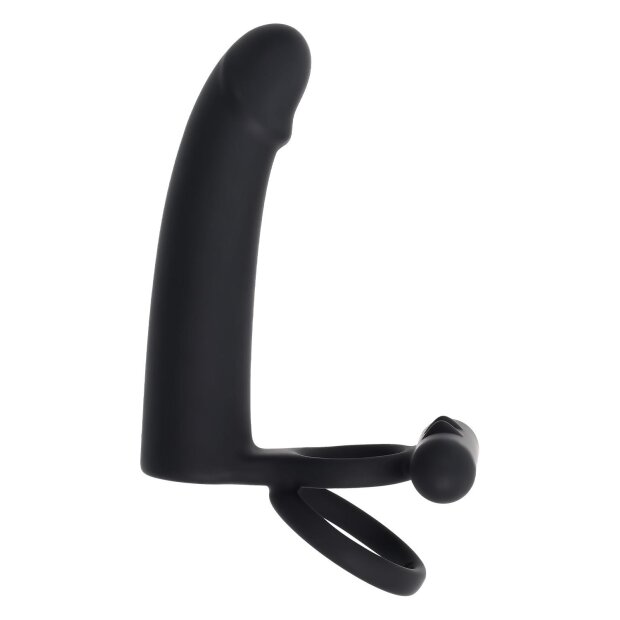 Evolved Gender X Dildo with Penis Ring Black 20 cm Ø 3.8 cm