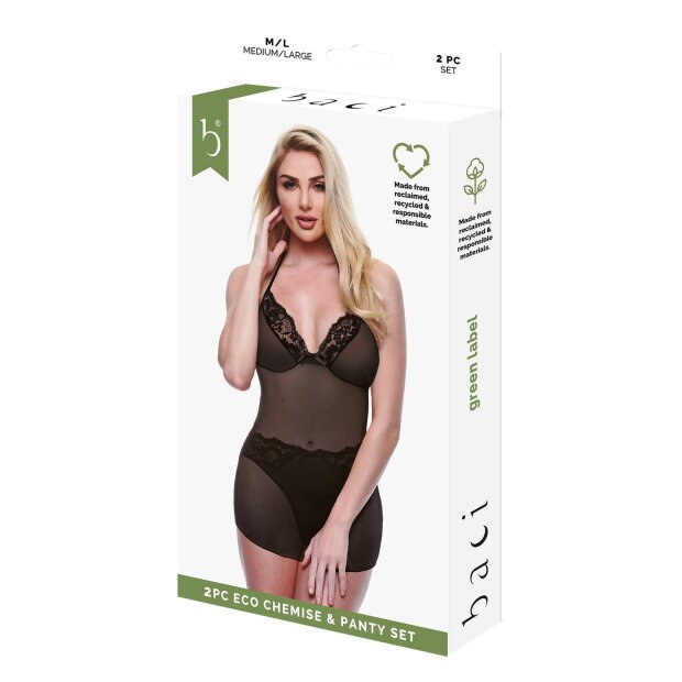 Baci Ensemble 2 pièces Nuisette et Culotte Noir M-L
