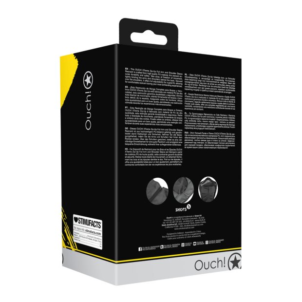 Ouch! Veste De Contention à Fermeture éclair Couvrant Les Bras et les épaules couleur noire