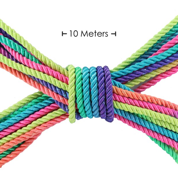 Ouch! Corde De Bondage En Polyester 10 m Arc-En-Ciel Clair