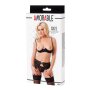 Amorable by Rimba - 1/2 Cup Bra with G-string, Suspenders and Stockings Schwarz S - L