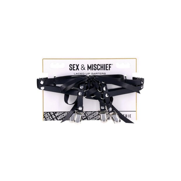 Sportsheets Lace Up Strumpfbänder Schwarz One Size