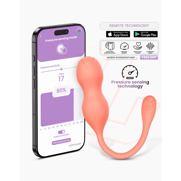 IY Kyra Beckenbodentrainer mit App-Steuerung Orange Ø 3 cm