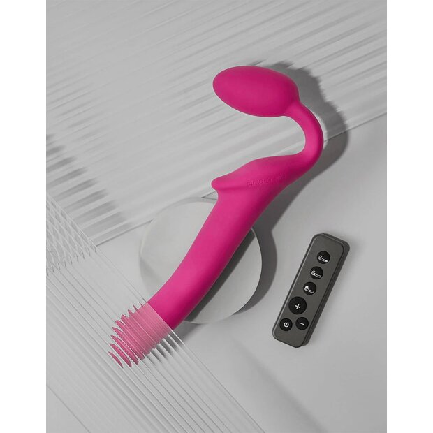 Strap-On-Me flexible strap-on vibrator with remote control pink 19 cm