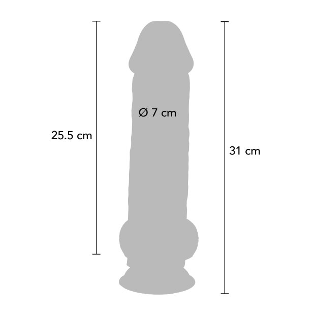 TOYJOY Deluxe Double densité Gode épais 31 cm ø 7 cm Beige