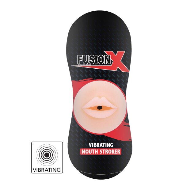 Hidden Desire Vibrating Stroker Mouth 18 cm Beige