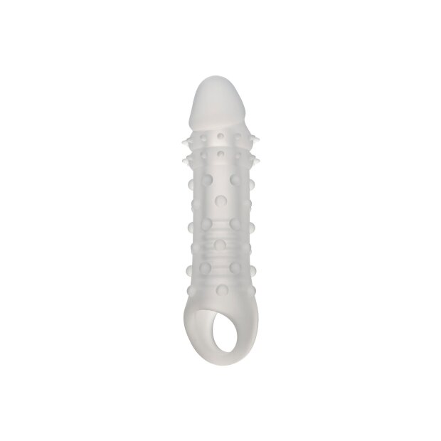 CalExotics Liquid Silicone Adonis Penishülle mit Verlängerung Transparent Ø 3,25 cm
