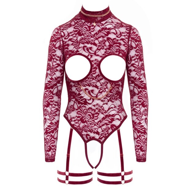 Abierta Fina Body open cup red M