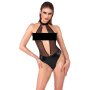 Noir Wetlook Body with Cut-Out and Glitter Black M