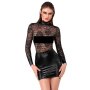Noir Robe Mini Wetlook avec Dentelle Noir S
