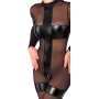 Noir Transparenter Overall mit offenem Schritt Schwarz M