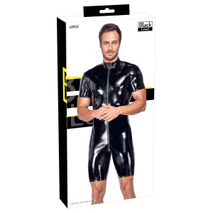Black Level combinaison courte en cuir verni noir XL