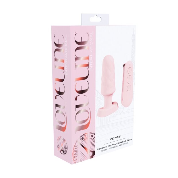 Loveline Velvet plug vibrant avec télécommande rose Ø 3,3 cm