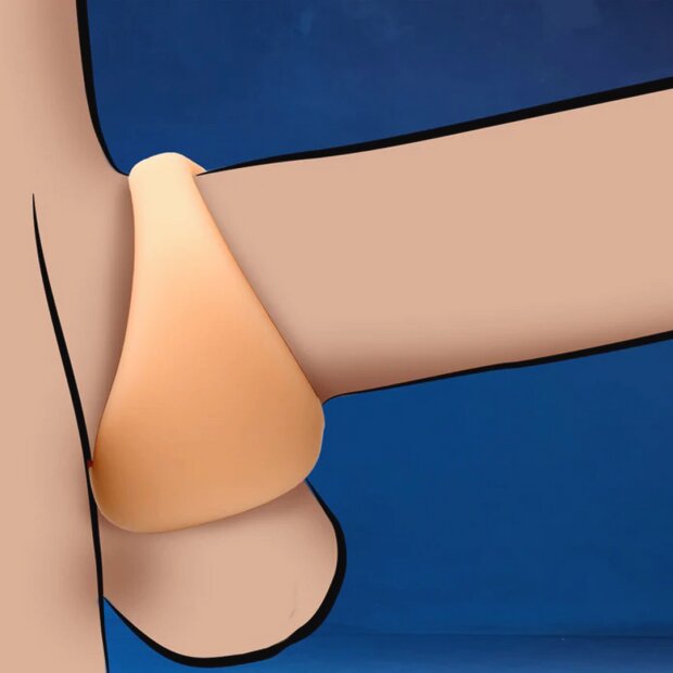 Curve Toys Silicone Cock and Ball Ring Beige Ø 2.8–3.8 cm