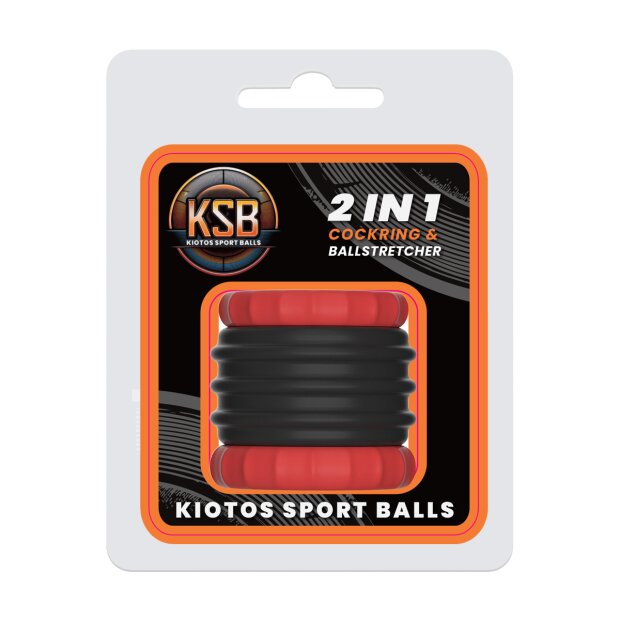 Kiotos 2 in 1 Cock Ring & Stretcher Black Ø 3.2 cm
