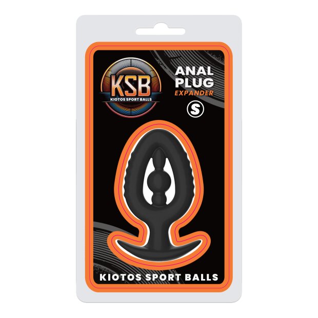 Kiotos Anal Plug/Expander with Inner Bead Black Ø 5.7 cm