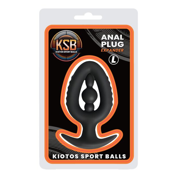 Kiotos Anal Plug/Expander with Inner Bead Black Ø 8 cm