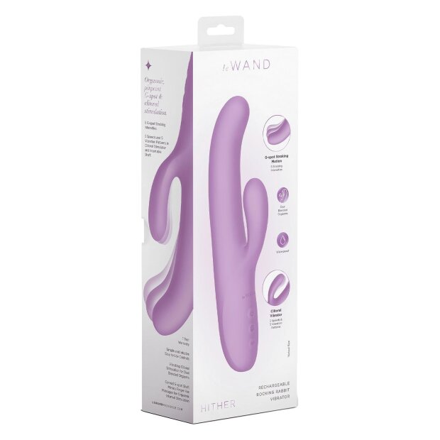 Le Wand Hither Vibrateur rabbit à mouvement oscillant Rose 23 cm
