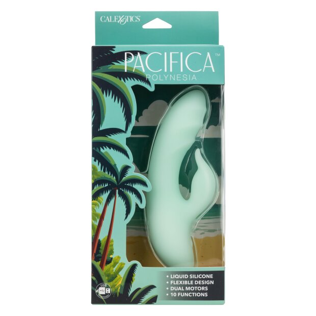 CalExotics Polynesia Vibrator mit Klitorisstimulation Türkis 16,5 cm