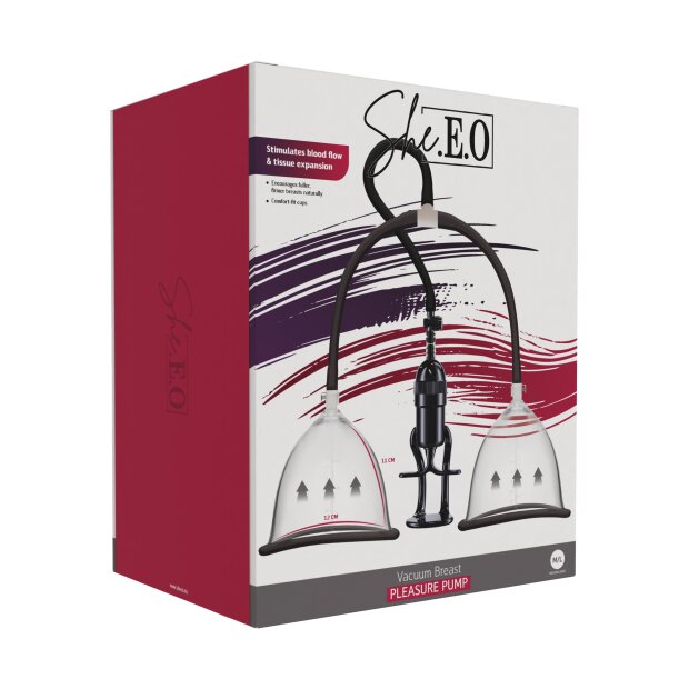 She.E.O. Vakuumpumpe für Bruststimulation Schwarz M/L Ø 12 cm