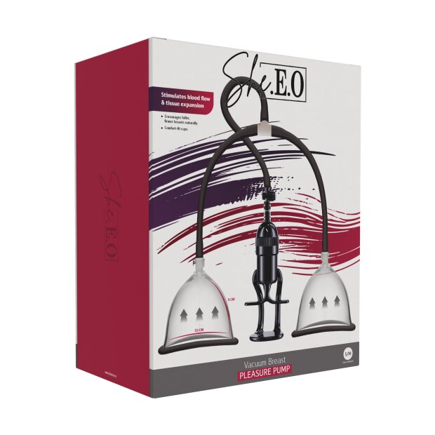 She.E.O. Vakuumpumpe für Bruststimulation Schwarz S-M Ø 10 cm