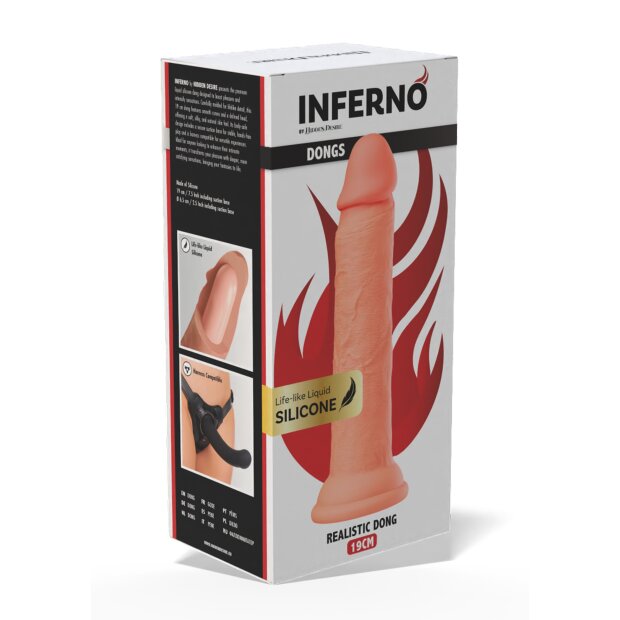 Hidden Desire Inferno Gode réaliste avec ventouse Beige 19 cm