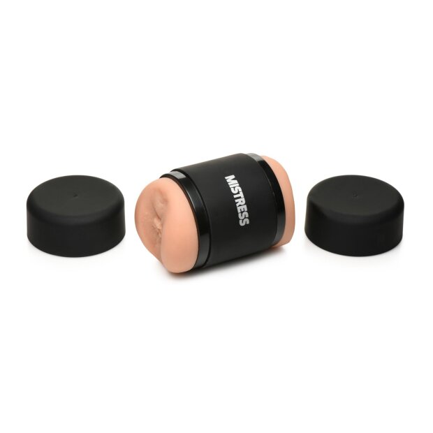 XR Brands Double Shot Mini Ass und Vagina Masturbator Beige