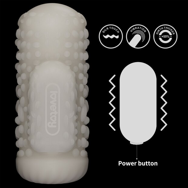 LoveToy Knights Ring Vibrating Dual Purpose Sleeve Drip White