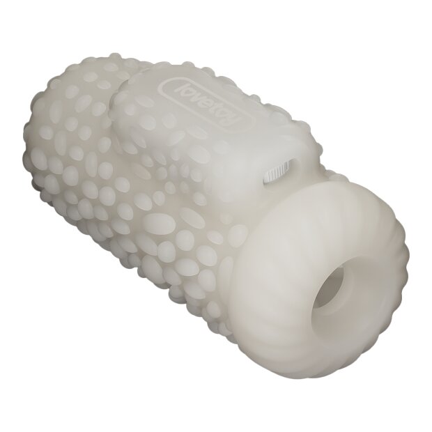 LoveToy Knights Ring Vibrating Dual Purpose Sleeve Drip White