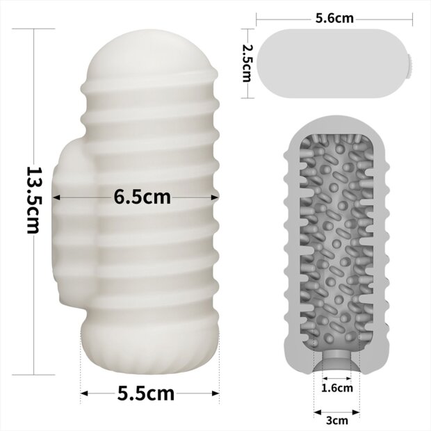 LoveToy Knights Ring Vibrating Dual Purpose Sleeve Wavy White