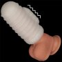 LoveToy Knights Ring Vibrating Dual Purpose Sleeve Wavy White
