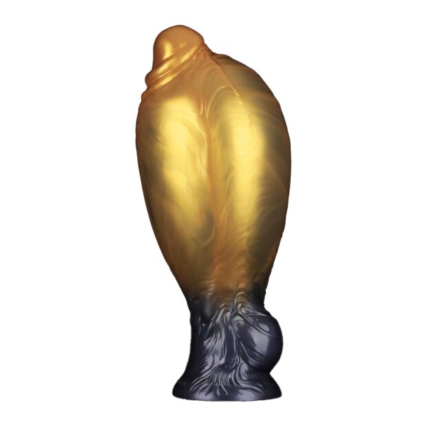 LoveToy Dual Density Inflatable Dildo 7,5" / 19 cm Gold/Black