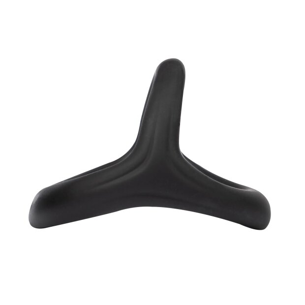 Rimba Anneau de Pénis en Silicone à 3 Ouvertures Noir Ø 4 cm